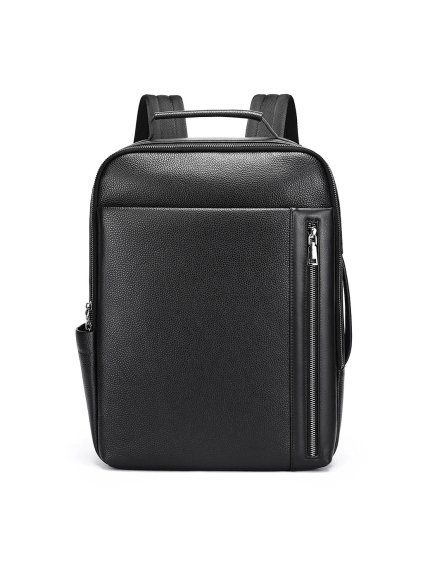 Pánsky čierny kožený batoh na notebook do 16 palcov, 20 L