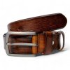 Elegantný pánsky kožený opasok hnedý
