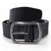 Čierny pánsky kožený opasok do roflí