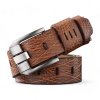 ručne robený pánsky kožený opasok do riflí hnedý