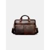 Hnedá kožená taška na notebook GENTLEMAN – elegantná pracovná taška z pravej kože