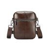 pánska kožená crossbody taška hneda zo zadu