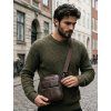 pánska kožená crossbody taška na doklady hnedá