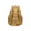 Mestský turistický batoh 20L z plátna canvas s koženými detailmi v khaki farbe