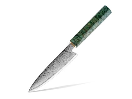 Malý víceúčelový nůž Shintou Green Damascus