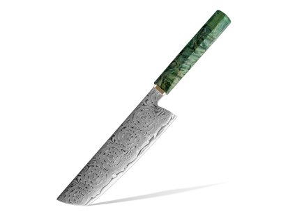 Nůž Nakiri Shintou Green Damascus