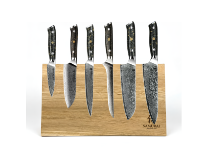 6 dílný set Samurai Santoku Carbon Gold