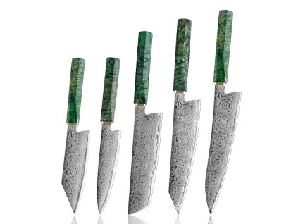 Shintou Green damascus set