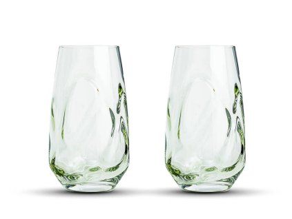 Sana crystal glass celadon - set of two