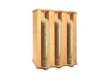 Three compartment grain storage unit