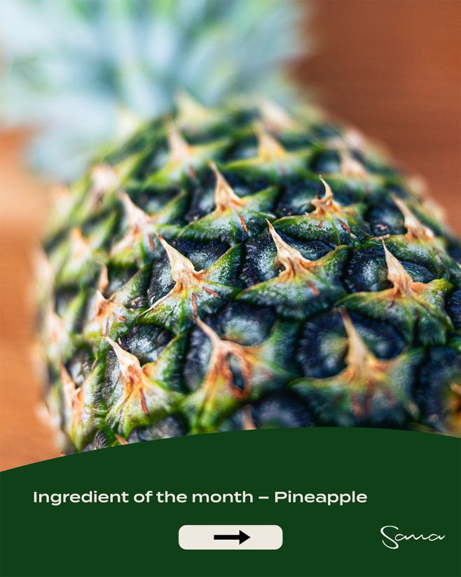 Sunshine in a glass. 🍍☀️ Our Produce of the Month is officially here! Pineapple isn’t just delicious—it’s your best friend...