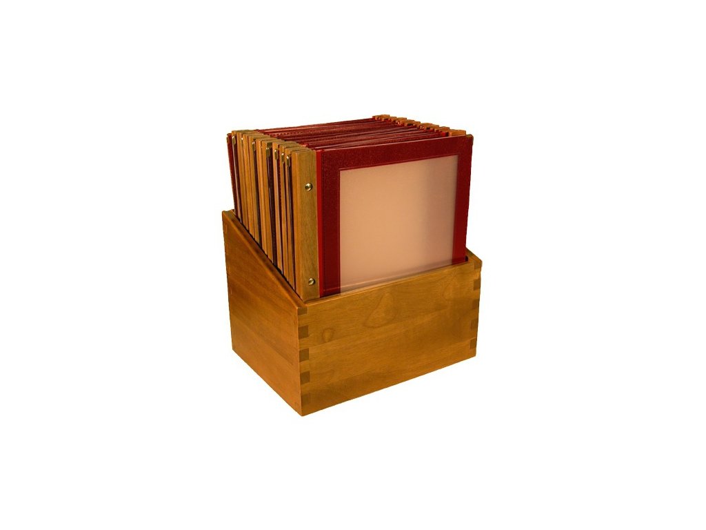 PGX 3901 BO0 20x lístek jídelní Wood bordó - Menu Box ZDARMA bordó