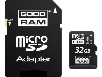 MicroSDHC 32GB CL10 UHS1 + adap. GOODRAM