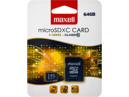 MicroSDXC 64GB CL10 + adpt 854988 MAXELL