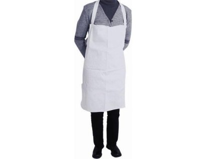 PGX 4213 000 Bavlněná zástěra s laclem bílá