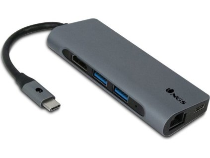 USB Hub NGS WONDER DOCK7 USB-C/HDMI, 2x USB 3.0, RJ-45, USB-C, SD, micro SD - šedý