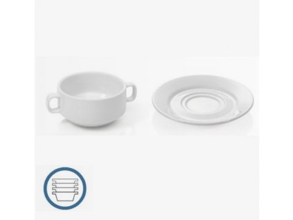 PGX 4960 003 Porcelánový šálek na polévku podšálek