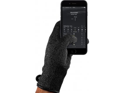Rukavice MUJJO Jednovrstvé dotykové pro SmartPhone - velikost M - černé