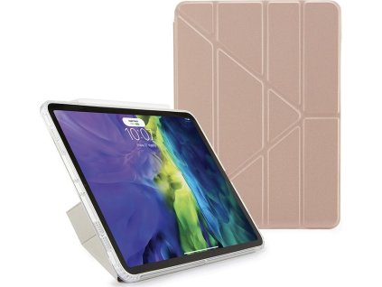 Pouzdro na tablet Pipetto Metallic Origami na Apple iPad Air 10.9" (2020) - růžové