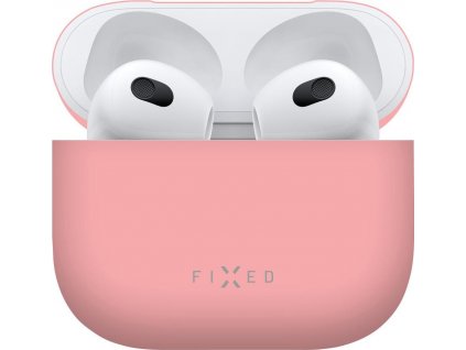 Pouzdro FIXED Silky pro Apple Airpods 3 (2021) - růžové