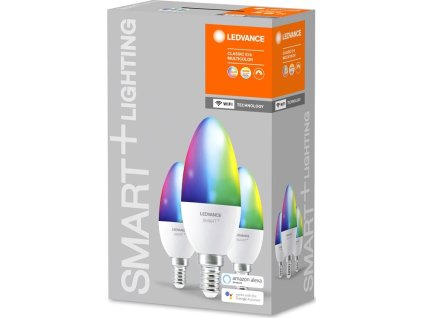 Chytrá žárovka LEDVANCE SMART+ WiFi Candle Multicolour 5W E14 3ks