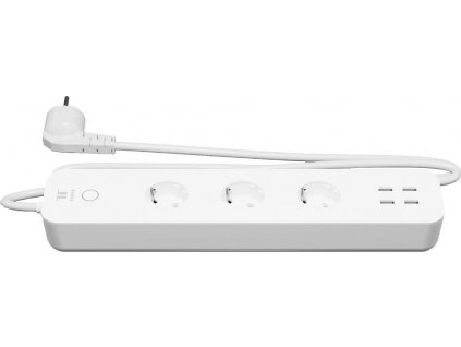 Kabel prodlužovací Tesla Smart Power Strip 3x zásuvka + 4 USB, 1,8m - bílý