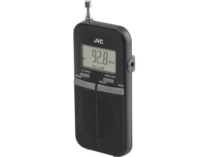 Radiopřijímač JVC RA-E411B, kapesní, digitální FM tuner, černý