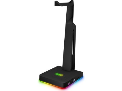 Stojánek Connect IT NEO Stand-It RGB na sluchátka + USB hub - černý