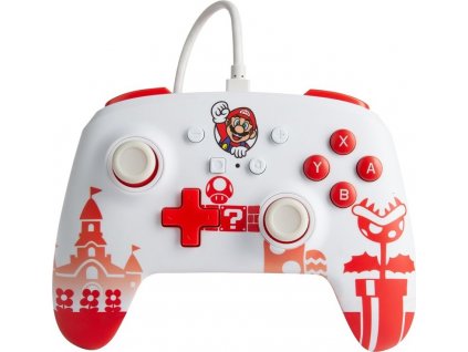 Gamepad PowerA Enhanced Wired pro Nintendo Switch - Mario Red/White