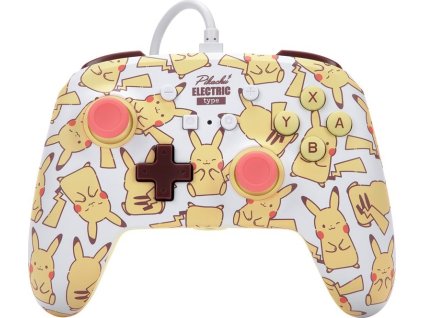 Gamepad PowerA Enhanced Wired pro Nintendo Switch - Pikachu Blush