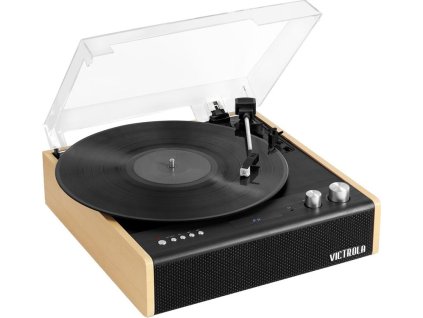 Gramofon Victrola VTA-72, černý/hnědý