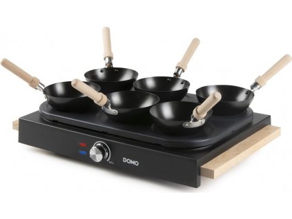 Elektrický lívanečník s wok pánvemi - DOMO DO8716W, Příkon: 1000 W, Průměr: 11,5 cm