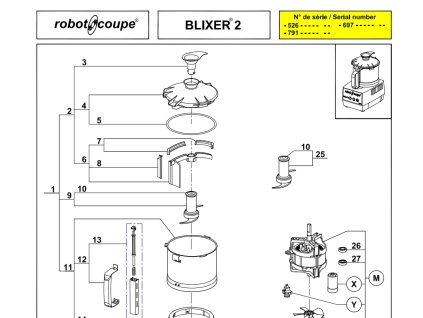 Robot Coupe ND VÍKO KOMPLET VČ. STÍRACÍHO ZAŘÍZENÍ, PRO BLIXER