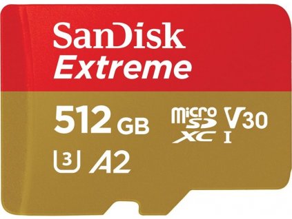 Paměťová karta SanDisk Micro SDXC Extreme 512GB UHS-I U3 (190R/130W) + adaptér