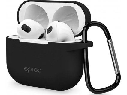 Pouzdro Epico Outdoor Cover s karabinou pro Apple AirPods 3 - černé