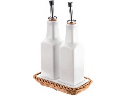 PGX 11077 Set menážek olej ocet v košíku 16,3 x 9,5 x 3 cm