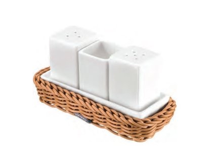 PGX 11088 Set menážek sůl a pepř v košíku 15,5 x 7,5 x 2,5 cm