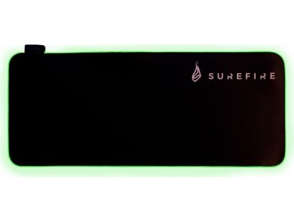 Podložka pod myš SureFire Silent Flight RGB-680, 68 x 28 cm - černá
