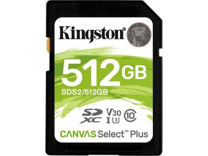 Paměťová karta Kingston Canvas Select Plus SDXC 512GB UHS-I U3 (100R/85W)
