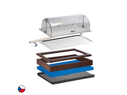PGX 39951 Buffet system - modul chlazený s poklopem 1 rám tmavý buk