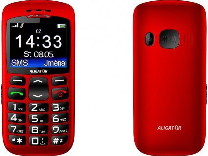 Mobilní telefon Aligator A670 Senior - červený