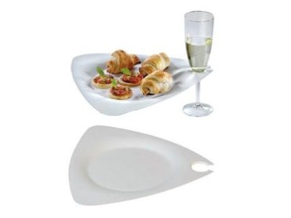 PGX 129000 Talíř s držákem sklenice z cukrové třtiny 26,8 x 25,7 cm