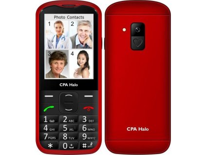 Mobilní telefon CPA Halo 18 Senior s nabíjecím stojánkem - červený