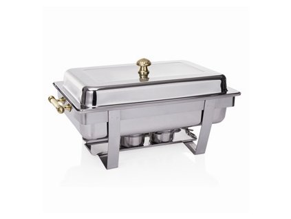 PGX 1460 022 Chafing dish s mosaznými držadly na hořlavou pastu 61 x 35 x 35 cm