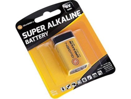 Baterie alkalická GoGEN SUPER ALKALINE 9V, blistr 1ks