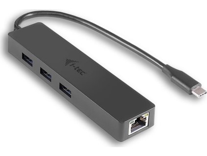 USB Hub i-tec USB-C / 3x USB 3.0 + LAN - černý