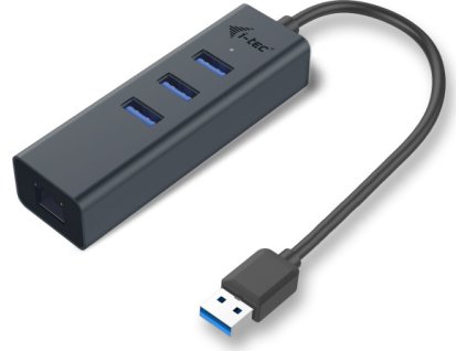 USB Hub i-tec USB 3.0 / 3x USB 3.0 + LAN - šedý