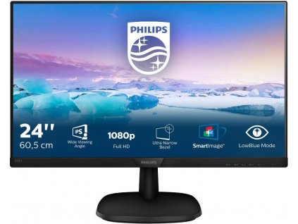Monitor Philips 243V7QDAB 23.8",LED, IPS, 5ms, 1000:1, 250cd/m2, 1920 x 1080, - černý
