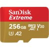 Paměťová karta SanDisk Micro SDXC Extreme 256GB UHS-I U3 (190R/130W) + adaptér