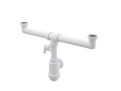 Sifon pro dvoudřez s převlečnými maticemi 6/4" a přípojkou - A448P-DN50/40